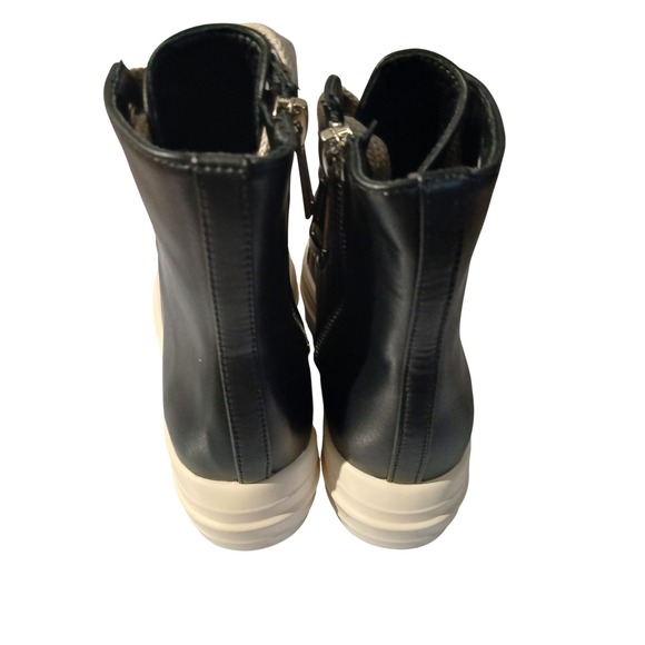 Chunky Platform High Top Sneakers Black White Lace Up Zip Closure Size 43 or 11 - Picture 4 of 7